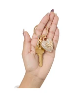 Juicy Couture Pave Heart Keychain – Sparkling Gold-Tone Charm