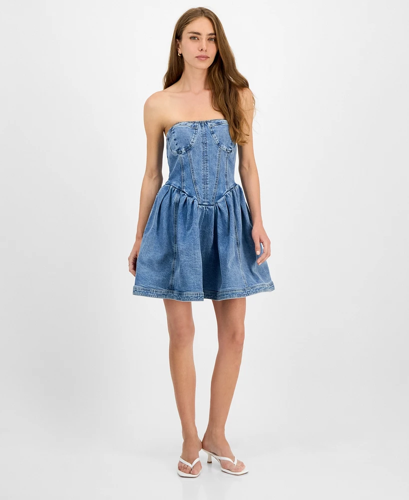Steve Madden Women's Rina Strapless Corset Dress