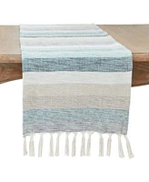 Saro Lifestyle Fringed Stripe Table Runner Collection