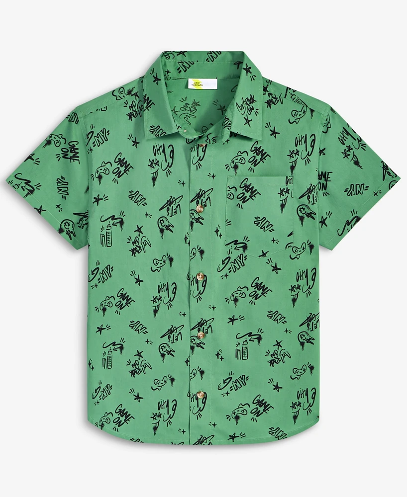 Epic Threads Little & Big Boys Printed Cotton Shirt, Exclusively at Macy's