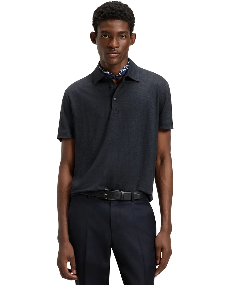 Hugo Boss Beckham x Men's Linen Regular-Fit Polo Shirt