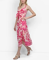 Dkny Women's Bow-Front Buckled-Strap Midi Dress