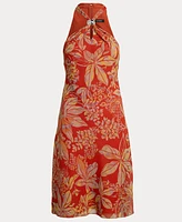 Lauren Ralph Women's Floral Georgette Halter Dress