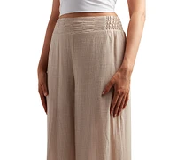 Bcx Juniors' Gauzy Textured Wide-Leg Pants