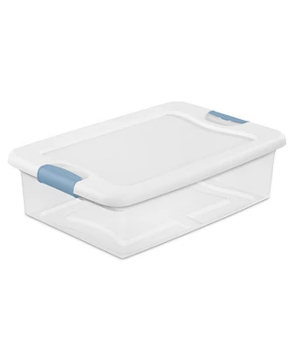 Sterilite 32 Quart Clear Stackable Latching Storage Box Containers, 18 Pack