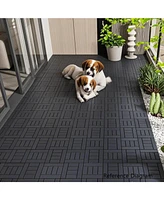 12" Deck Tiles, Interlocking, Indoor/Outdoor, Easy Install, 44pcs, Dark Gray