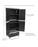 Lockable Storage Cabinet – Indoor or Outdoor Utility with 3 Adjustable Shelves