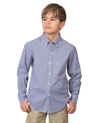 Tailorbyrd Big Boys Signature Gingham Long Sleeve Shirt