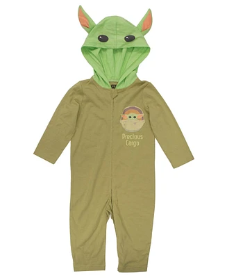 Star Wars Baby Boys The Mandalorian Yoda Zip Up Cosplay Costume Coverall