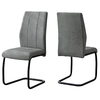 Set of Two Upholstered Polyester Slat Back Dining Side Chairs