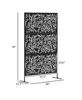 Outsunny Metal Outdoor Privacy Screen Outdoor Divider Trellis Bamboo