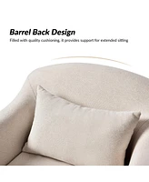Terri Modern Slipcovered Swivel Armchair