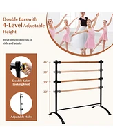 Portable Freestanding Double Ballet Barre for Home Dance and Stretching