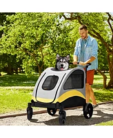 Bingopaw 4 Wheel Foldable Large Capacity Pet Travel Stroller