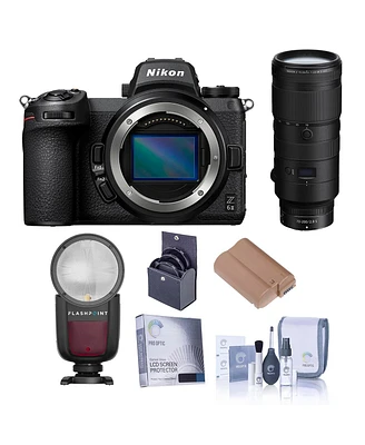 Nikon Z 6II Mirrorless Digital Camera with Nikkor Z 70-200mm f/2.8 Vr S Lens, Bundle with Zoom Li-on X R2 Ttl On-Digital Camera Round Flash Speedlight