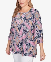 Ruby Rd. Plus Beaded Neck Knit Top