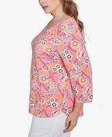 Ruby Rd. Plus Floral Knit Top