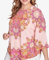 Ruby Rd. Plus Floral Medallion Tunic Top