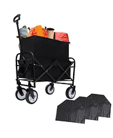 Foldable Wagon Cart with Liners: Camping, Utility, Grocery