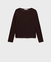 Mango Women's Linen Blend Boat Neck Sweater