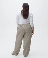 Mango Women's Texture Striped Pants