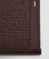 Mango Women's Natural Fiber Clutch Bag