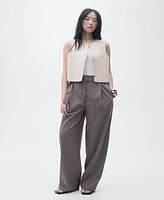 Mango Women's Embroidered Linen Vest