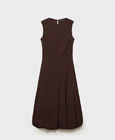 Mango Women's Puffed Hem Midi Dress