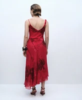 Mango Women's Asymmetrical Floral Dress