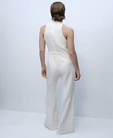 Mango Women's Belt Long Jumpsuit
