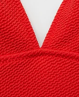 Mango Women's Ribbed V-Neck Swimsuit