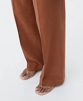 Mango Women's Cotton and Linen-Blend Suit Pants