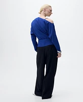 Mango Women's Asymmetrical Gathered Blouse