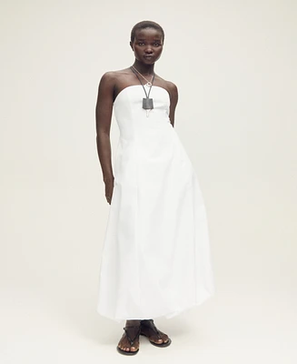 Mango Women's Puffed Hem Strapless Dress