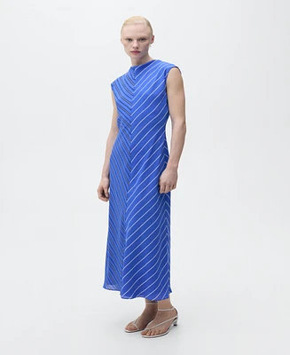 Mango Women's Combined Striped Flared Dress
