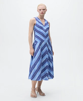 Mango Women's Striped Flared Dress