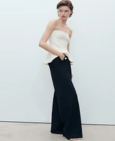 Mango Women's Contrasting Button Detail Straight Pants