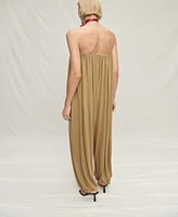 Mango Women's Puffed Hem Strapless Jumpsuit
