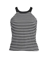 Lands' End Women's Crochet High Neck Tankini Top