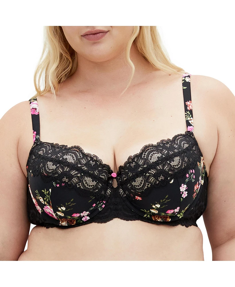 City Chic Plus Arcadia Uplift Print Bra