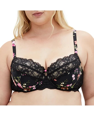 City Chic Plus Arcadia Uplift Print Bra