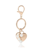 Juicy Couture Gold Heart Keychain with Pearls – Chic & Elegant