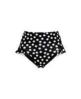 Lands' End Plus Ruffle High Waisted Leg Bikini Bottoms