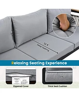 Mondawe 4 Pieces Outdoor Sectional Sofa Set 5-person Patio Seating Group