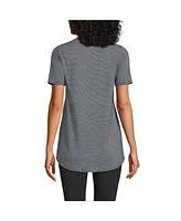 Lands' End Petite Short Sleeve Power Performance Scoop Neck Curved Hem Tunic Tee
