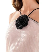 endless rose Women's Sequin Mini Dress with florette