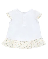 Guess Baby Girls 3-Piece Short Sleeve T-Shirt, Shorts, and Bucket Hat Set