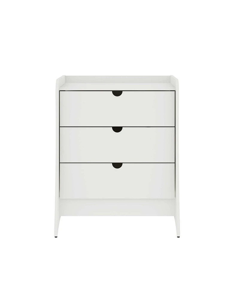 Manhattan Comfort 34.25" Wood Coney Mid-Century Modern 3-Drawer Dresser