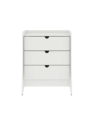 Manhattan Comfort 34.25" Wood Coney Mid-Century Modern 3-Drawer Dresser