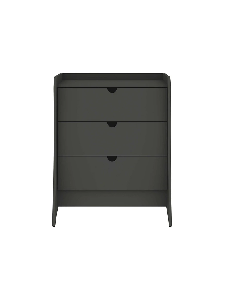 Manhattan Comfort 34.25" Wood Coney Mid-Century Modern 3-Drawer Dresser